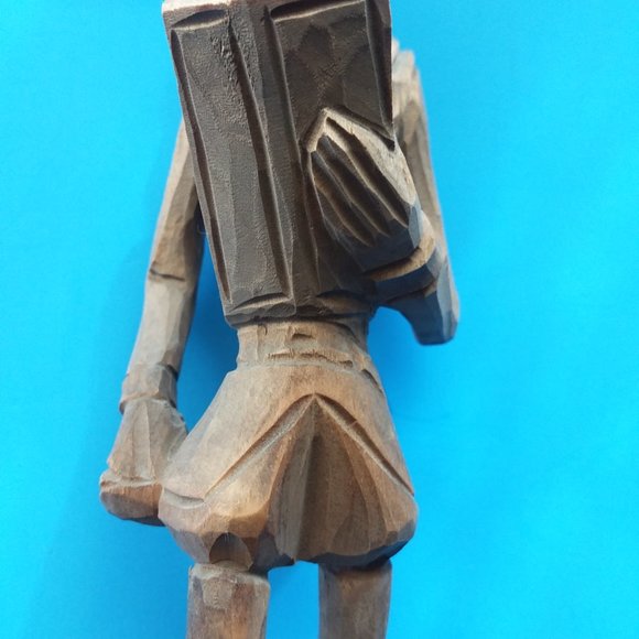 Vtg Hand Carved Wood Figures Don Quixote & Sancho Panza Charachter Books Spain - Picture 7 of 13
